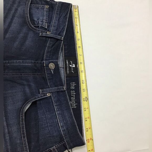 7 For Allmankind The Straight Denim Jeans Straight Leg New Size 32 - Picture 10 of 12